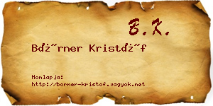 Börner Kristóf névjegykártya